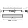 Водоотводящий желоб ALCAPLAST APZ9 SIMPLE AG100201950 с порогами для перфорированной решетки