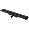 Водоотводящий желоб ALCAPLAST APZ101BLACK-1150 с порогами для перфорированной решетки, черный матовый, низкий, горизонтальный сток